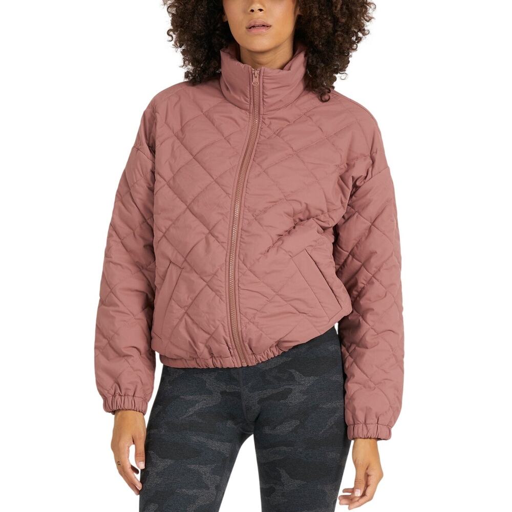 Vuori Quilted Pink Echo Bomber Jacket Size S